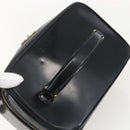 GUCCI Bamboo Vanity Pouch Enamel Black Gold 032 1956 0151 Auth am10193-6