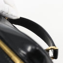 GUCCI Bamboo Vanity Pouch Enamel Black Gold 032 1956 0151 Auth am10193-8