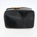 GUCCI Bamboo Vanity Pouch Enamel Black Gold 032 1956 0151 Auth am10193-9