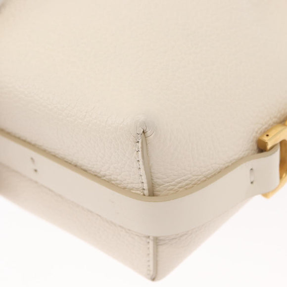 Chloe Chain Micro bucket Shoulder Bag Leather Ivory Gold Auth am10194V