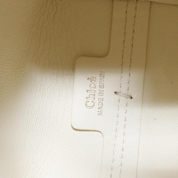 Chloe Chain Micro bucket Shoulder Bag Leather Ivory Gold Auth am10194V