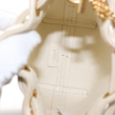 Chloe Chain Micro bucket Shoulder Bag Leather Ivory Gold Auth am10194V-17