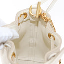 Chloe Chain Micro bucket Shoulder Bag Leather Ivory Gold Auth am10194V-18