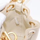 Chloe Chain Micro bucket Shoulder Bag Leather Ivory Gold Auth am10194V-19