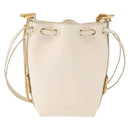 Chloe Chain Micro bucket Shoulder Bag Leather Ivory Gold Auth am10194V-2