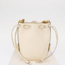 Chloe Chain Micro bucket Shoulder Bag Leather Ivory Gold Auth am10194V-22