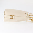 Chloe Chain Micro bucket Shoulder Bag Leather Ivory Gold Auth am10194V-4