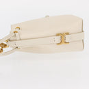 Chloe Chain Micro bucket Shoulder Bag Leather Ivory Gold Auth am10194V-5