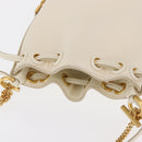 Chloe Chain Micro bucket Shoulder Bag Leather Ivory Gold Auth am10194V-6