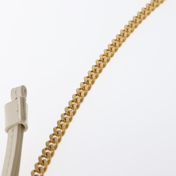 Chloe Chain Micro bucket Shoulder Bag Leather Ivory Gold Auth am10194V