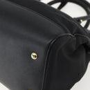 Salvatore Ferragamo Gancini Hand Bag Nylon Leather 2way Black Gold Auth am10197V-14