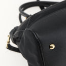 Salvatore Ferragamo Gancini Hand Bag Nylon Leather 2way Black Gold Auth am10197V-15