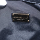 Salvatore Ferragamo Gancini Hand Bag Nylon Leather 2way Black Gold Auth am10197V-16