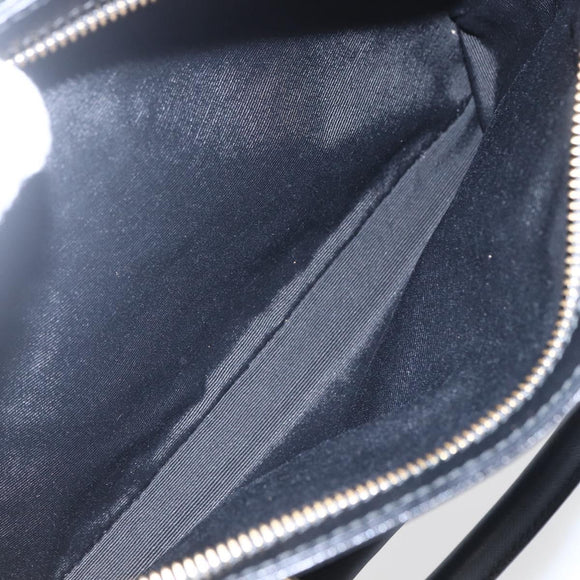 Salvatore Ferragamo Gancini Hand Bag Nylon Leather 2way Black Gold Auth am10197V