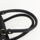 Salvatore Ferragamo Gancini Hand Bag Nylon Leather 2way Black Gold Auth am10197V-8