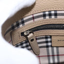 BURBERRY Umhängetasche Leder Beige Silber Auth am10199V-18