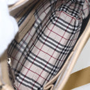 BURBERRY Umhängetasche Leder Beige Silber Auth am10199V-11
