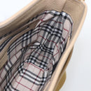 BURBERRY Umhängetasche Leder Beige Silber Auth am10199V-19