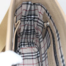 BURBERRY Umhängetasche Leder Beige Silber Auth am10199V-20