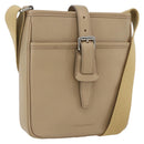 BURBERRY Umhängetasche Leder Beige Silber Auth am10199V-1