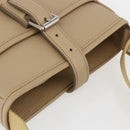 BURBERRY Umhängetasche Leder Beige Silber Auth am10199V-6