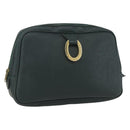 Christian Dior Trotter Canvas Clutch Bag PVC Green Gold Auth am10201V-1