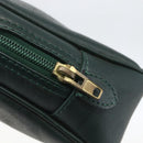 Christian Dior Trotter Canvas Clutch Bag PVC Green Gold Auth am10201V-12