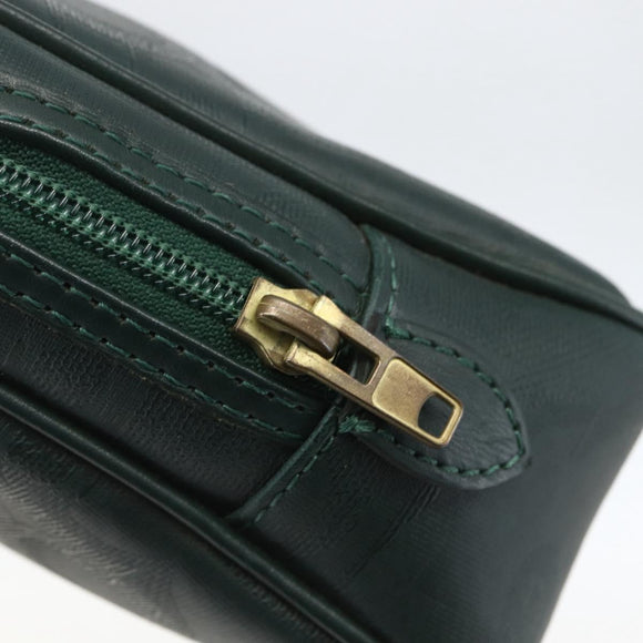 Christian Dior Trotter Canvas Clutch Bag PVC Green Gold Auth am10201V
