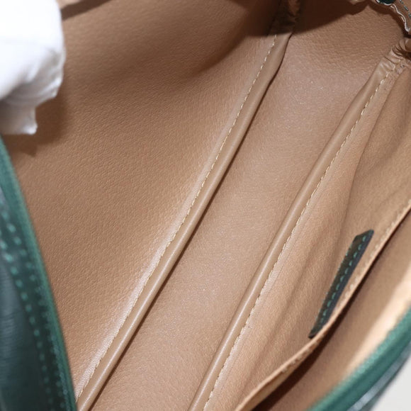 Christian Dior Trotter Canvas Clutch Bag PVC Green Gold Auth am10201V