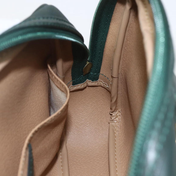 Christian Dior Trotter Canvas Clutch Bag PVC Green Gold Auth am10201V