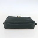 Christian Dior Trotter Canvas Clutch Bag PVC Green Gold Auth am10201V-7