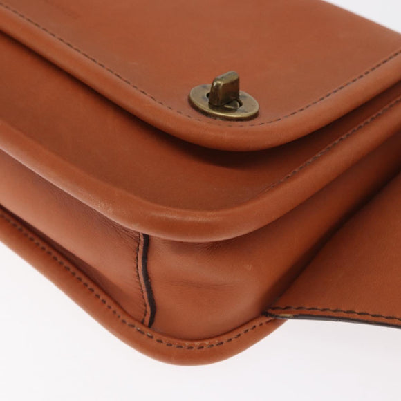 Coach Body Bag Leather Brown Auth am10204