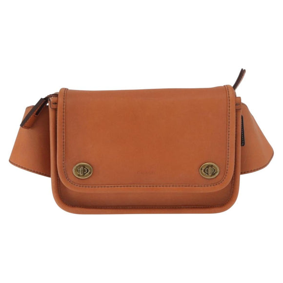 Coach Body Bag Leather Brown Auth am10204