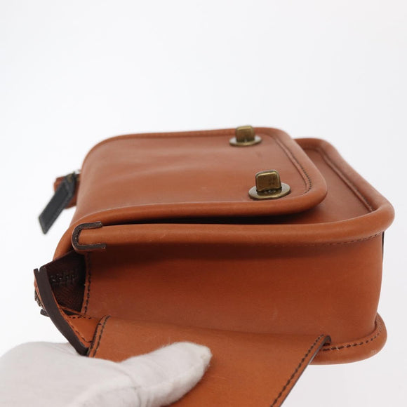 Coach Body Bag Leather Brown Auth am10204