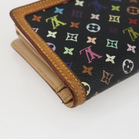 LOUIS VUITTON Multicolor Portefeuille Viennois Wallet Black M92988 Auth am10211