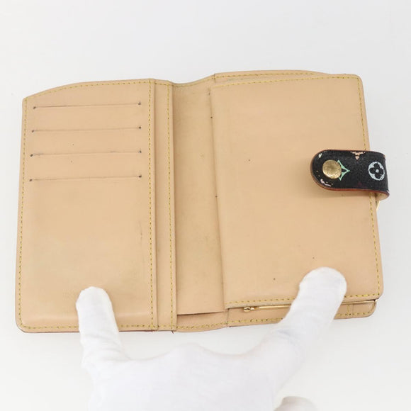 LOUIS VUITTON Multicolor Portefeuille Viennois Wallet Black M92988 Auth am10211