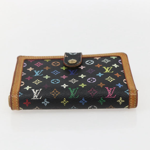 LOUIS VUITTON Multicolor Portefeuille Viennois Wallet Black M92988 Auth am10211