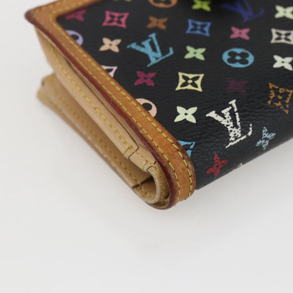 LOUIS VUITTON Multicolor Portefeuille Viennois Wallet Black M92988 Auth am10211