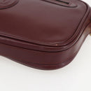 CARTIER Must Line Shoulder Bag Leather Bordeaux Gold Auth am10220-9