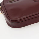 CARTIER Must Line Shoulder Bag Leather Bordeaux Gold Auth am10220-14