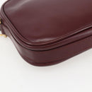 CARTIER Must Line Shoulder Bag Leather Bordeaux Gold Auth am10220-16