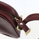 CARTIER Must Line Shoulder Bag Leather Bordeaux Gold Auth am10220-10