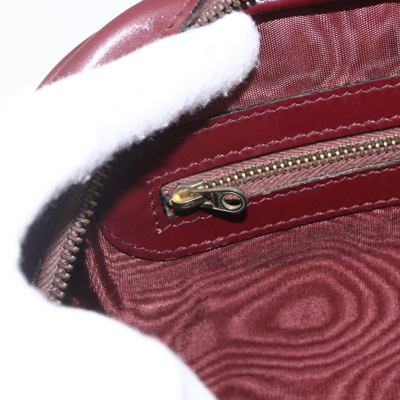 CARTIER Must Line Shoulder Bag Leather Bordeaux Gold Auth am10220