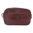 CARTIER Must Line Shoulder Bag Leather Bordeaux Gold Auth am10220-13
