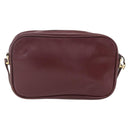 CARTIER Must Line Shoulder Bag Leather Bordeaux Gold Auth am10220-2