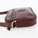 CARTIER Must Line Shoulder Bag Leather Bordeaux Gold Auth am10220-3
