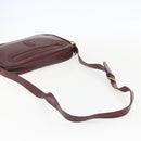 CARTIER Must Line Shoulder Bag Leather Bordeaux Gold Auth am10220-7