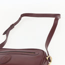 CARTIER Must Line Shoulder Bag Leather Bordeaux Gold Auth am10220-8