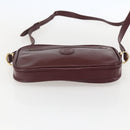 CARTIER Must Line Shoulder Bag Leather Bordeaux Gold Auth am10220-5