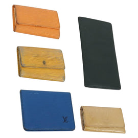 LOUIS VUITTON Epi Vernis Pass Case Key Case Wallet 5 Set Orange LV Auth am10223